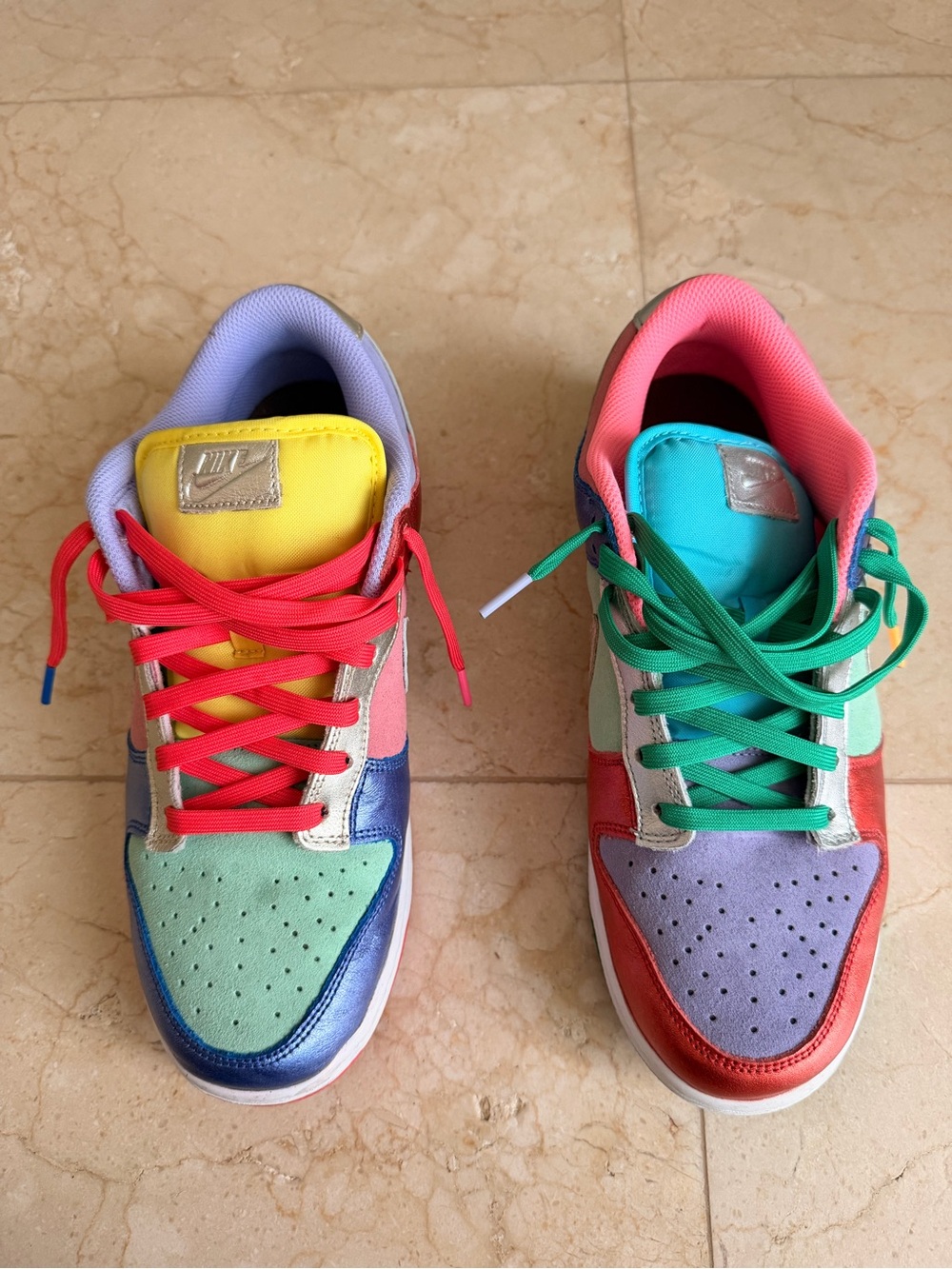 Nike Men Multicolor Low-Top Sneakers - Teal, Yellow, Pink, Purple, Red